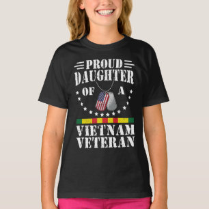 Camiseta Filha Orgulhosa De Um Veterano Do Vietnã Pai Patri
