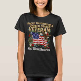 Camiseta Filha Orgulhosa de um Veterano dos Estados Unidos