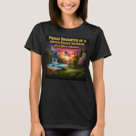 Camiseta Filha Orgulhosa de um Veterano dos EUA Gráfico
