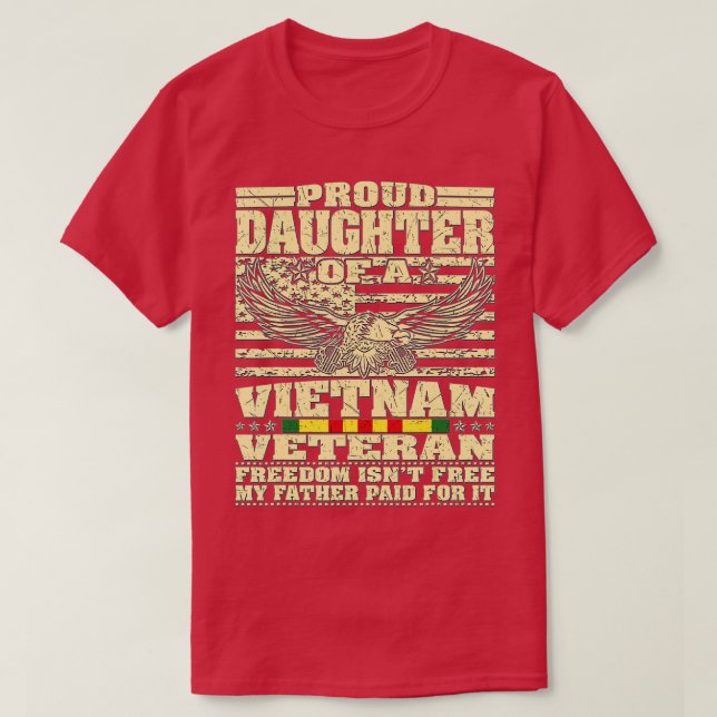 Camiseta Filha Orgulhosa De Um Veterano Vietnã 2 (Frente do Design)