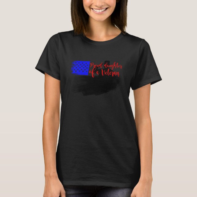 Camiseta Filha Orgulhosa De Uma Filha Veterana (Frente)