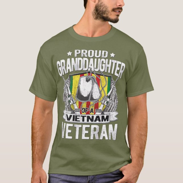 Camiseta Filha Orgulhosa Do Militar Veterano Do Vietnã (Frente)