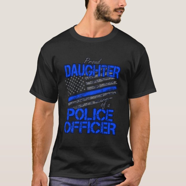 Camiseta Filha Orgulhosa Do Policial Polícia H (Frente)