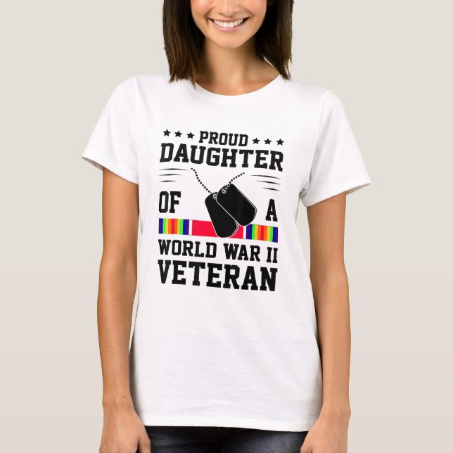 Camiseta Filha Orgulhosa Do Veterano Da Segunda Guerra Mund (Frente)