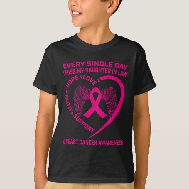 Camiseta Filha Rosa De Fita Na Impressão De Ck De Cancer De (Frente)