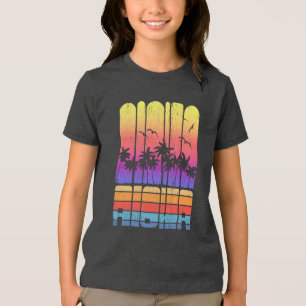 Camiseta Filha Tropical Palm Árvores Retroativa