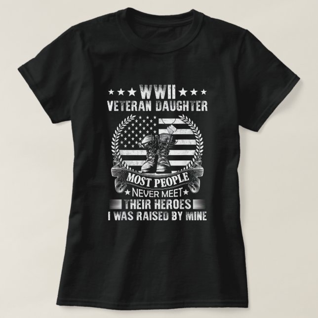 Camiseta Filha Veterana da WII A maioria das Pessoas nunca  (Frente do Design)