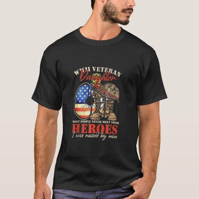 Camiseta Filha Veterana Wwii A Maioria Das Pessoas Nunca Co (Frente)