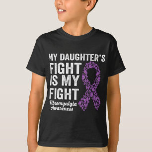 Camiseta Filhas Lutam É Minha Luta Contra Fibromialgia Roxa