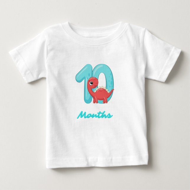 Camiseta Filheta de Bebê de 10 Meses (Frente)
