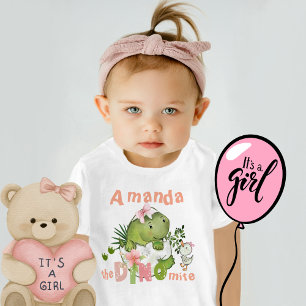 Camiseta Filhinha Personalizada Dinossauro DINO Mite T-Shir