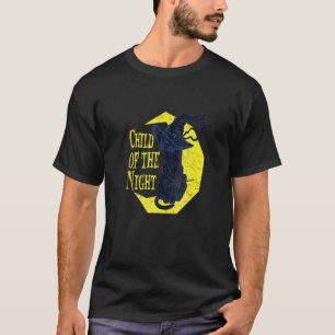 Camiseta Filho Da Bruxa Noturna Gato De Halloween Feitiçari