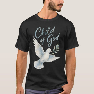 Camiseta Filho de Deus Aquarela Pombo Ramo de Oliveira Cris
