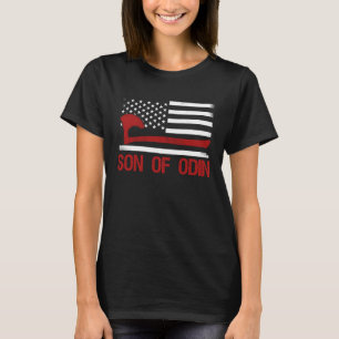 Camiseta Filho De Odin Valhalla American Viking Flag Nordic
