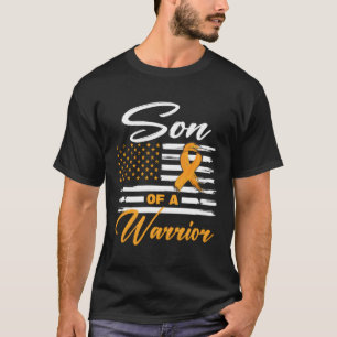 Camiseta Filho De Um Guerreiro E Cancer De Bandeira Dos Eua