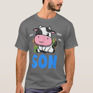Camiseta Filho Engraçado Vaca Farmadora De Vaca Bonita Aniv