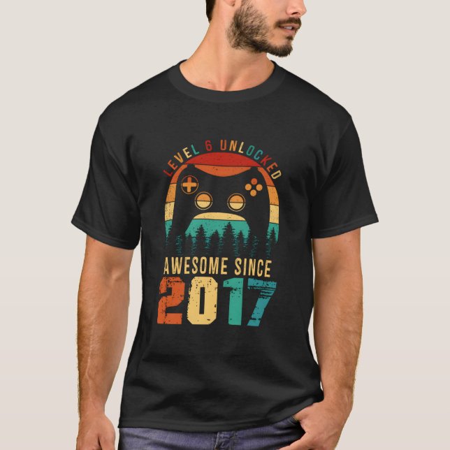 Camiseta Filho Gamer Desbloqueado no Nível 6 da 6ª Série (Frente)