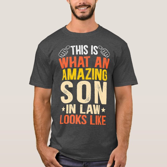 Camiseta Filho Incrível Na Lei, Família Engraçada Marido In (Frente)