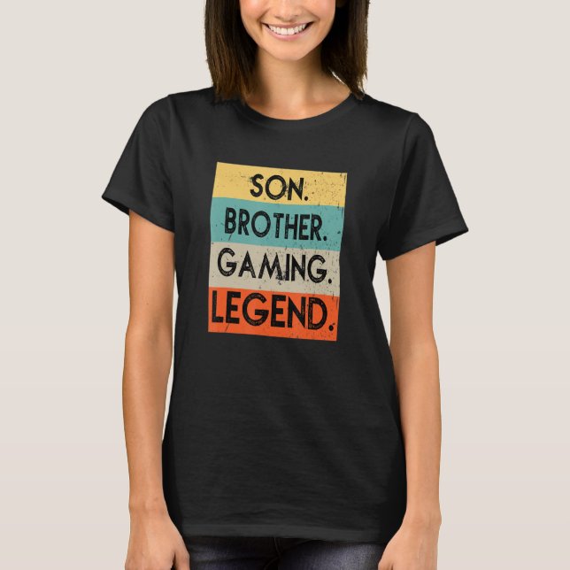 Camiseta Filho Irmão Gaming Legend Gamer Para Meninos (Frente)