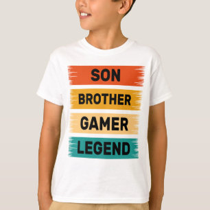 Camiseta filho irmão videogame legenda jogos meninos crianç