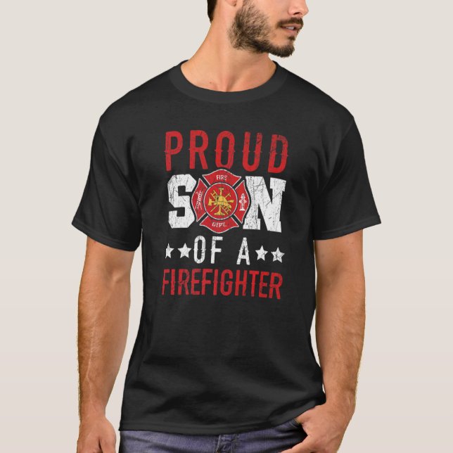 Camiseta Filho Orgulhoso De Bombeiro Fi (Frente)