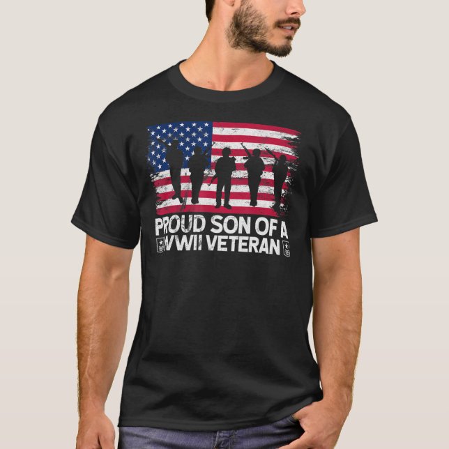 Camiseta  Filho Orgulhoso De Um Veterano Da Segunda Guerra  (Frente)