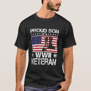 Camiseta Filho Orgulhoso De Wwii Veteran Flag Dos Eua Boots