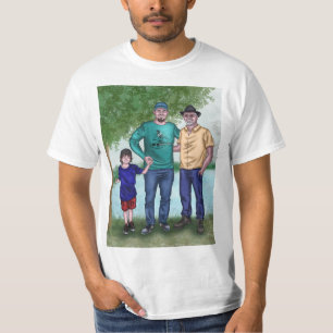 Camiseta Filho, pai e avô, comissão Trabalho de arte