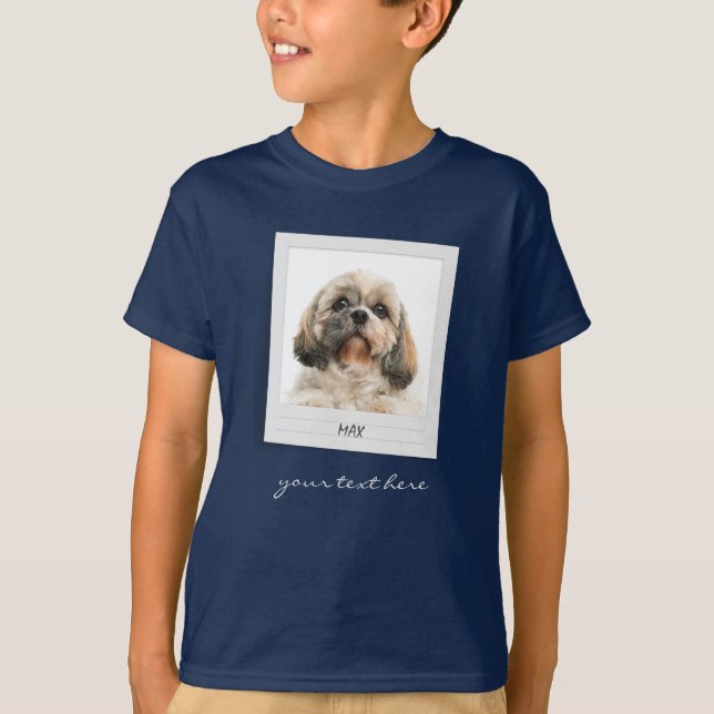 Camiseta Filho Personalizado Da Foto De Aniversário De Pet  (Frente)