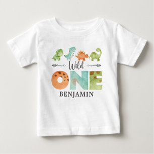 Camiseta FILHO Personalizado Um Dinossauro Primeiro Bab de