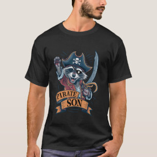 Camiseta Filho Pirata Fantasia de Guaxinim Pirata Festa Eng