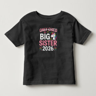 Camiseta Filho Único Riscado Irmã Mais Velha 2026 Gravidez 