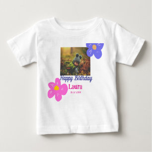 Camiseta Filhos bebês primeiro aniversario adicionar nome d
