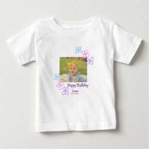 Camiseta Filhos bebês primeiro aniversario adicionar nome d