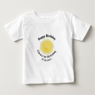 Camiseta Filhos bebês primeiro aniversario lêmon fatia adic