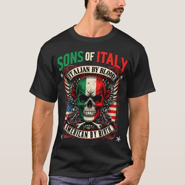 Camiseta Filhos da Itália - Italiano Americano (Frente)