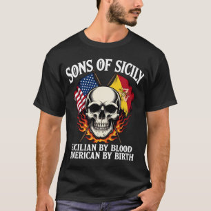 Camiseta Filhos da Sicília Siciliano por Sangue Americano p