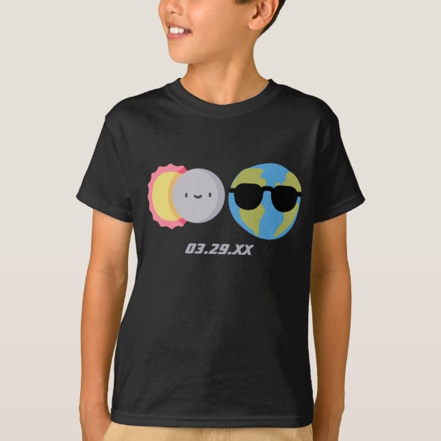 Camiseta Filhos de Data Personalizados do Solar Eclipse de  (Frente)