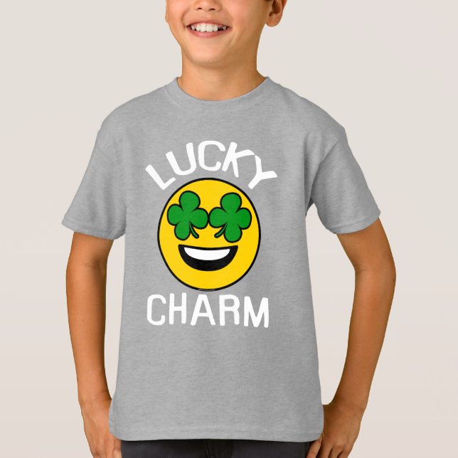 Camiseta Filhos de Dia de São Patrício de Shamrock da Lucky (Frente)