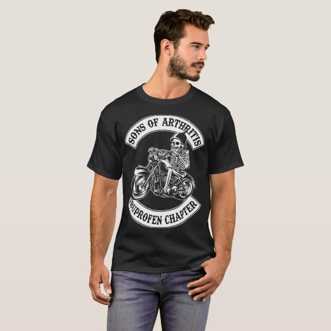 Camiseta filhos do capítulo da artrite motociclo (Frente Completa)