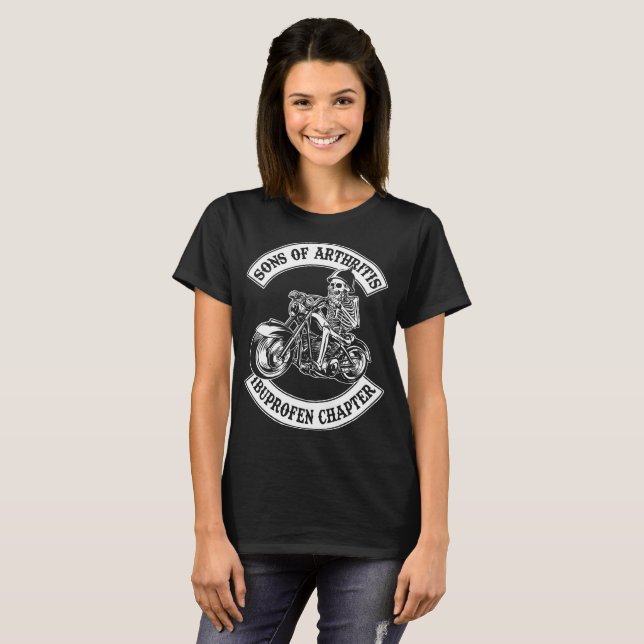 Camiseta filhos do capítulo da artrite motociclo (Frente Completa)