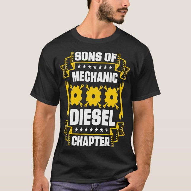 Camiseta Filhos Do Capítulo Motores Para Motores Mecânicos, (Frente)