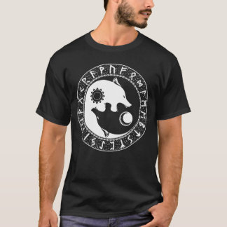 Camiseta Filhos Viking De Fenrir Yin Yang Wolf