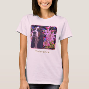 Camiseta Filhote de Basset Hound Floresce Arte Canina