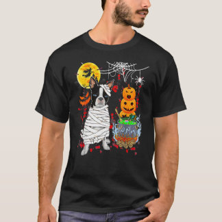 Camiseta Filhote de Boston Terrier Fantasia de Halloween pa
