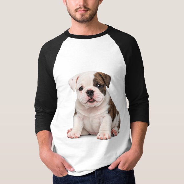 Camiseta Filhote de Bulldog Inglês Fofo (Frente)
