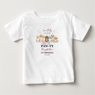 Camiseta Filhote de Cachorro Bonito Aniversário de 1 Ano do
