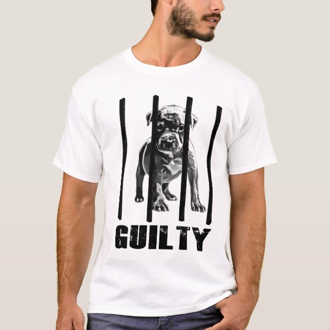 Camiseta Filhote de cachorro "culpado" do pitbull (Frente)