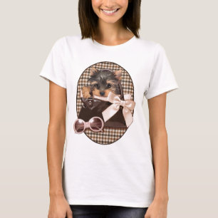 Camiseta Filhote de cachorro de Houndstooth Yorkie
