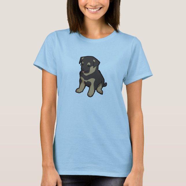 Camiseta Filhote de cachorro do german shepherd (Frente)